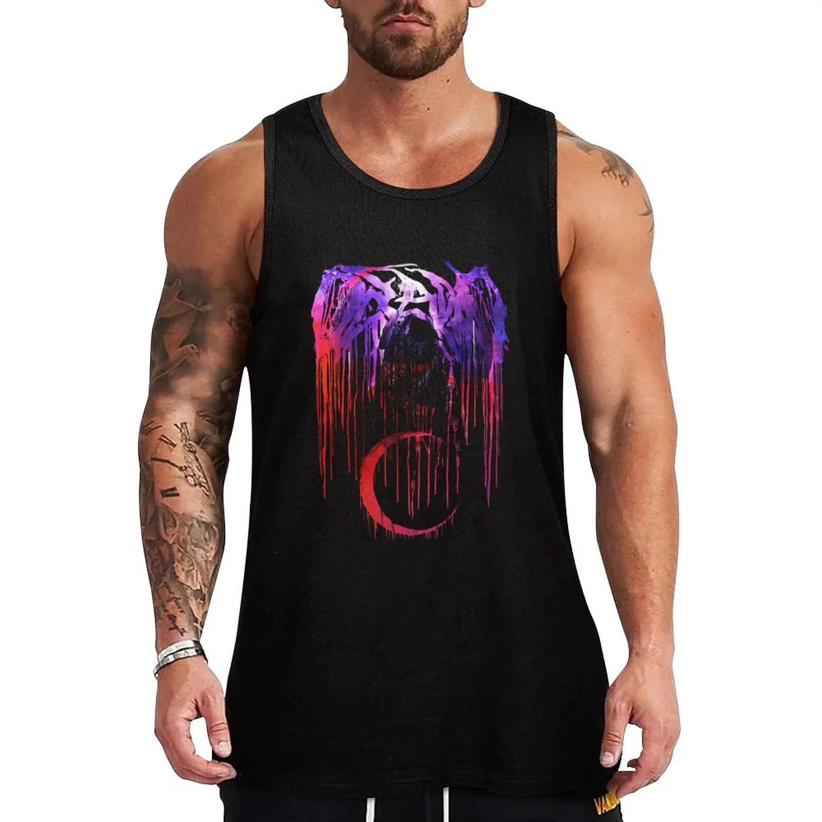 Oceano Revelations Drip Tank Top anime bodybuilding men sleeveless jackets male top