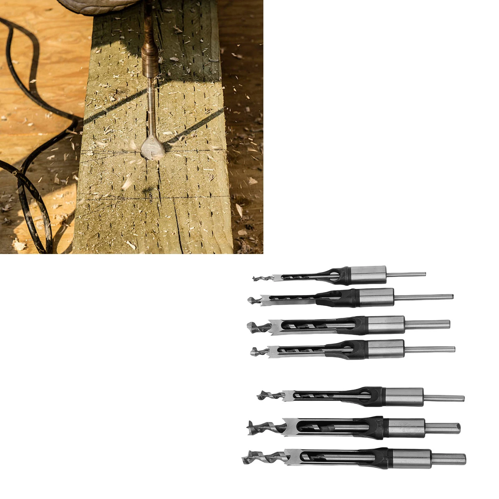 Set Mata Bor Lubang Bersih dan Akurat 1/4 5/16 3/8 7/16 1/2 9/16 5/8 Inci untuk Pembuatan Furnitur