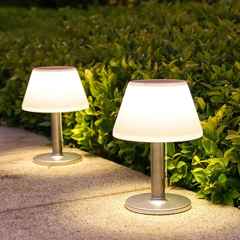 Solar LED Lights Dimming Garden Outdoor Decor Waterproof Desk Lamp Solar Powered Lamps Villa Courtyard Terrace Table Light