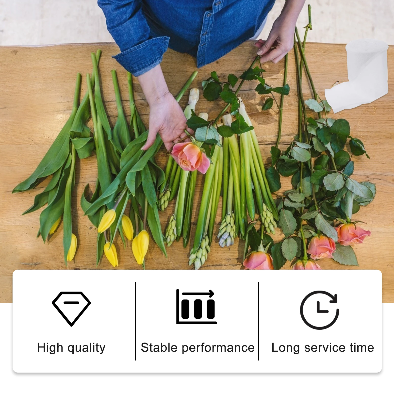 

1 Roll Large Size Water-Retaining Cotton For Flower Preservation Bouquet Wrapping Material Florist Supplies Garden Tools