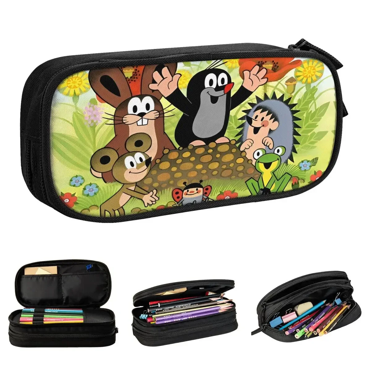 

The Little Mole Friend Anime Pencil Cases Fashion Cartoon Pen Bags Student Big Capacity Office Gift Pencil Box