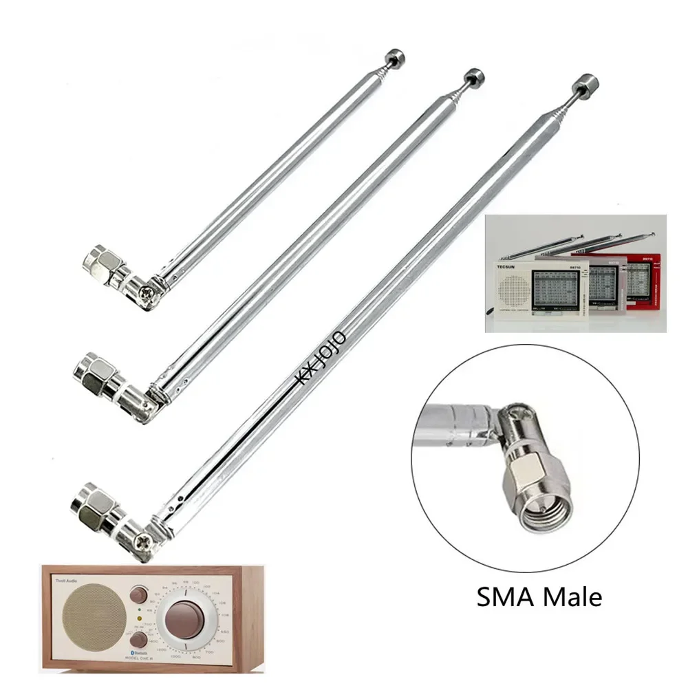 SMA Male Telescopic Antenna Replacement  104mm/130mm/140mm for FM Radio Remote Control Aerial 1pc