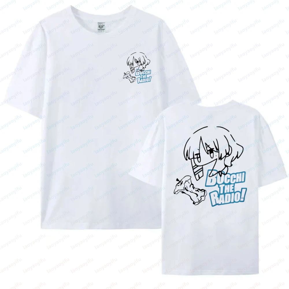 Bocchi The Rock Funny Anime Shirt Ryo Yamada Cotton Tops All-match Rainbow Girl Simple Harajuku Summer Clothes for Women Men