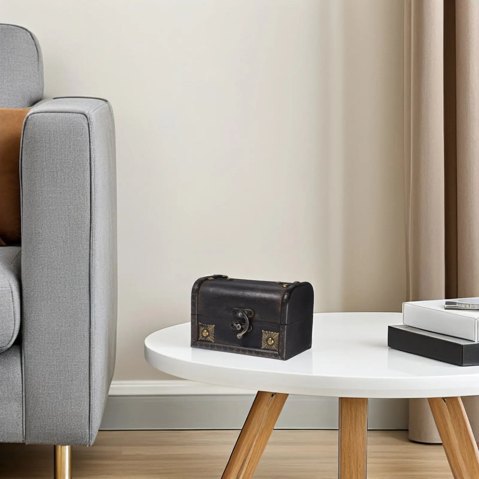 

Chinese Vintage Wooden Desktop Storage Box Retro Decorative Jewelry Keepsake Organizer with Intricate Carvings Style