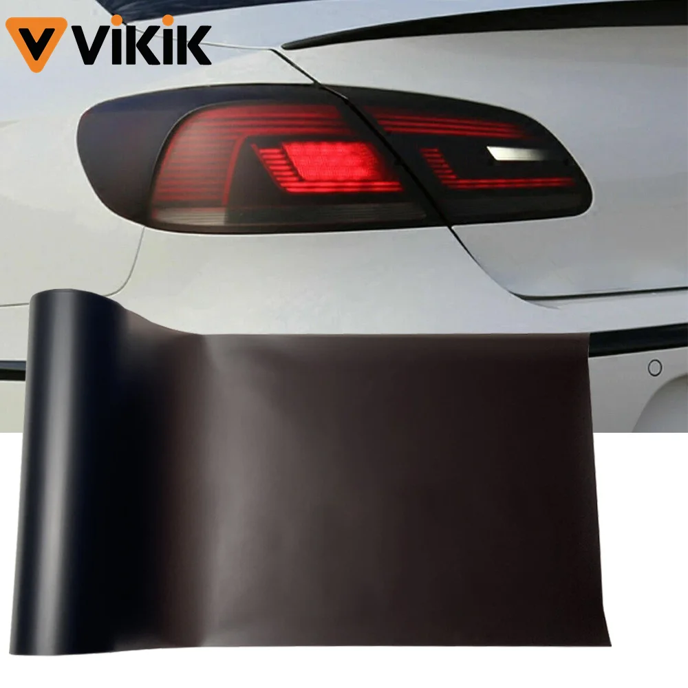Película Adesiva de Vinil Fumê Preto Fosco para Faróis e Lanternas Traseiras de Carro, Decoração para Faróis de Neblina Automotivos