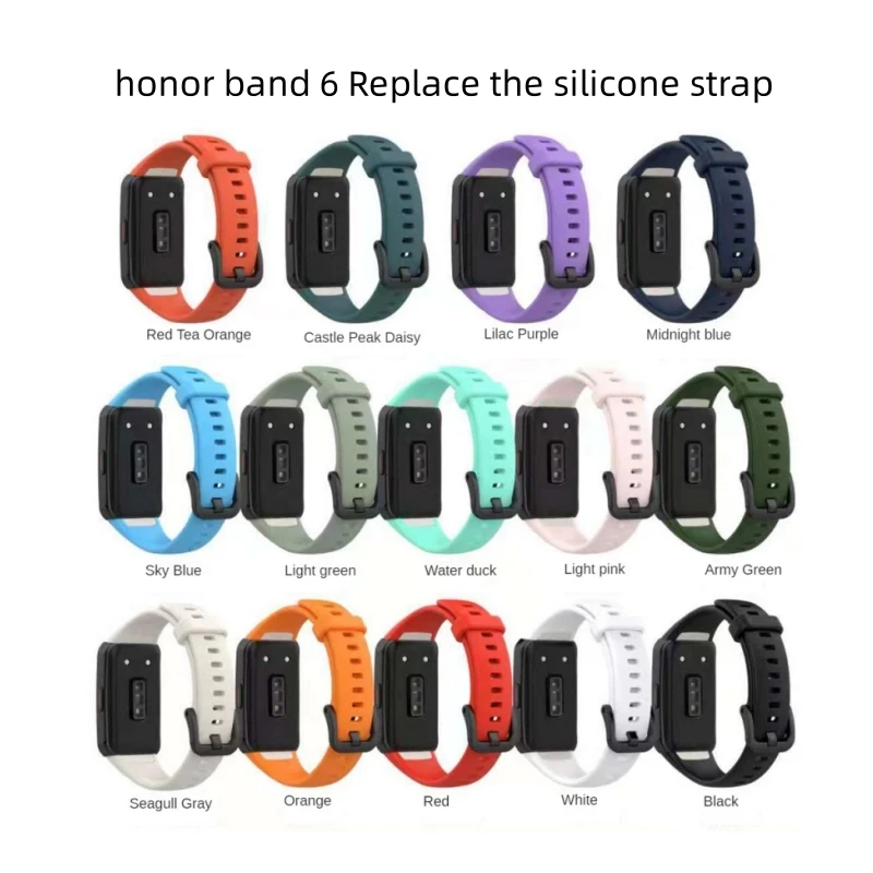 1pcs Replacement Strap For Huawei Band 6 Strap Silicone Watch Strap For Honor Band 6 Strap