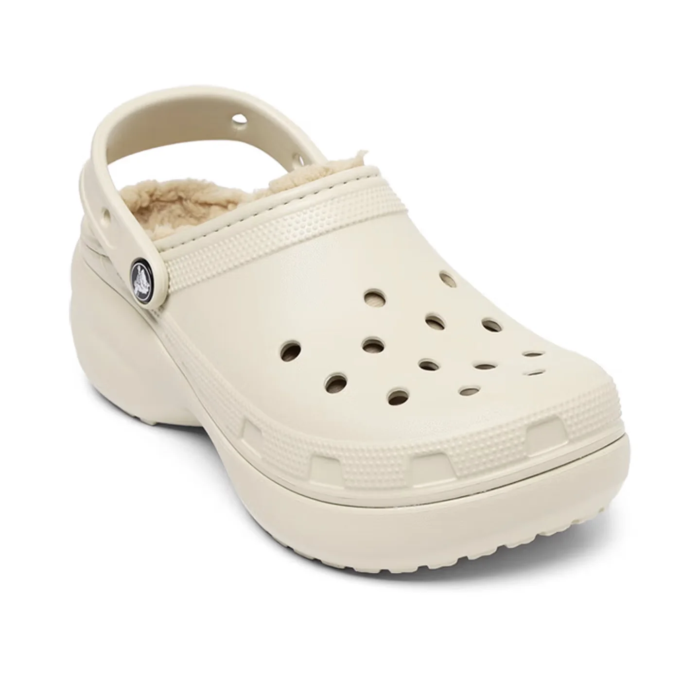 Crocs Classic Platform Lined Clog Women's Off-White Clogs – Classic Style with Non-Removable Fleece Lining 207938-2Y2