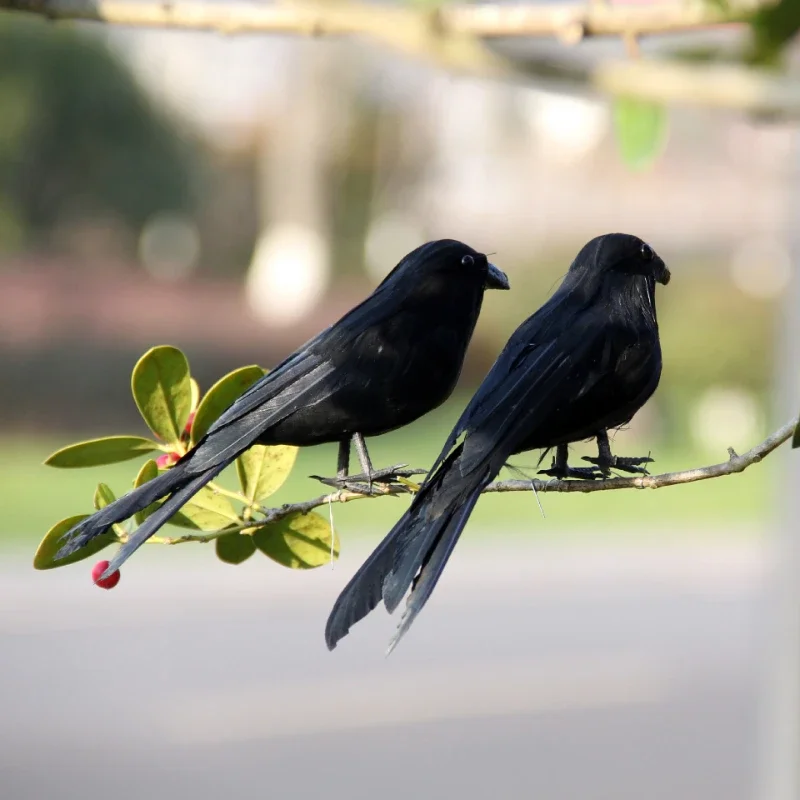 Halloween Simulation Artificial Black Bird Crow Model Raven Animal Prop Holiday Party Supplies Miniatures Home Garden Decor