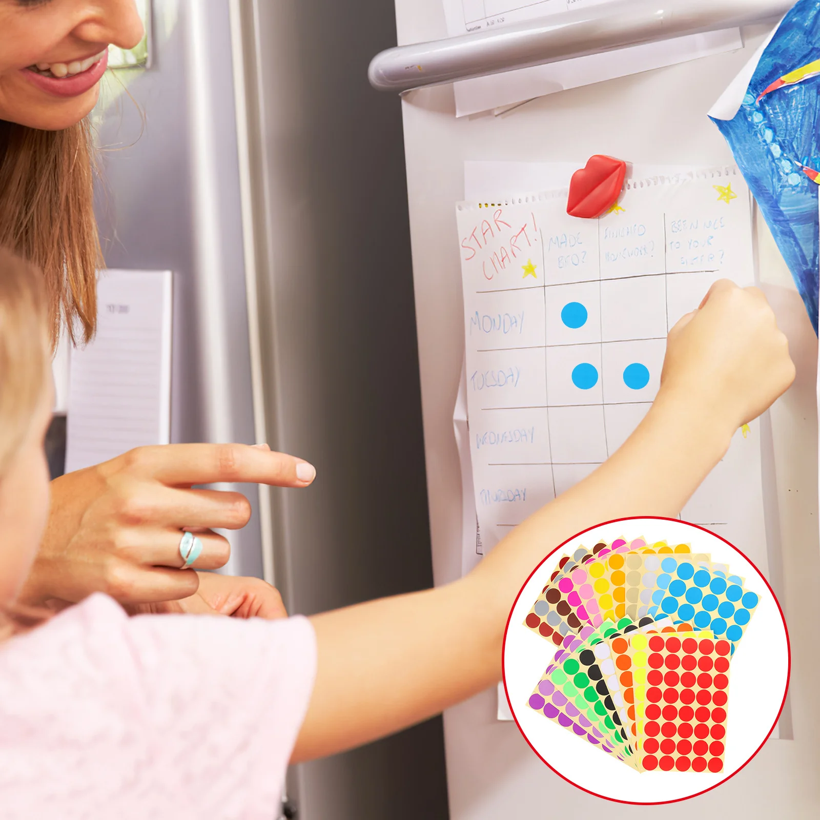 

20 Sheets Colorful Dot Sticker Round Label Adhesive Decals For Home Storage Seasonings Classification Small Colored Labels