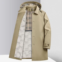 Casual 2024 autunno inverno caldo piumino d'anatra giacca a vento da uomo piumino leggero Trench Outwear piumini solidi soprabito