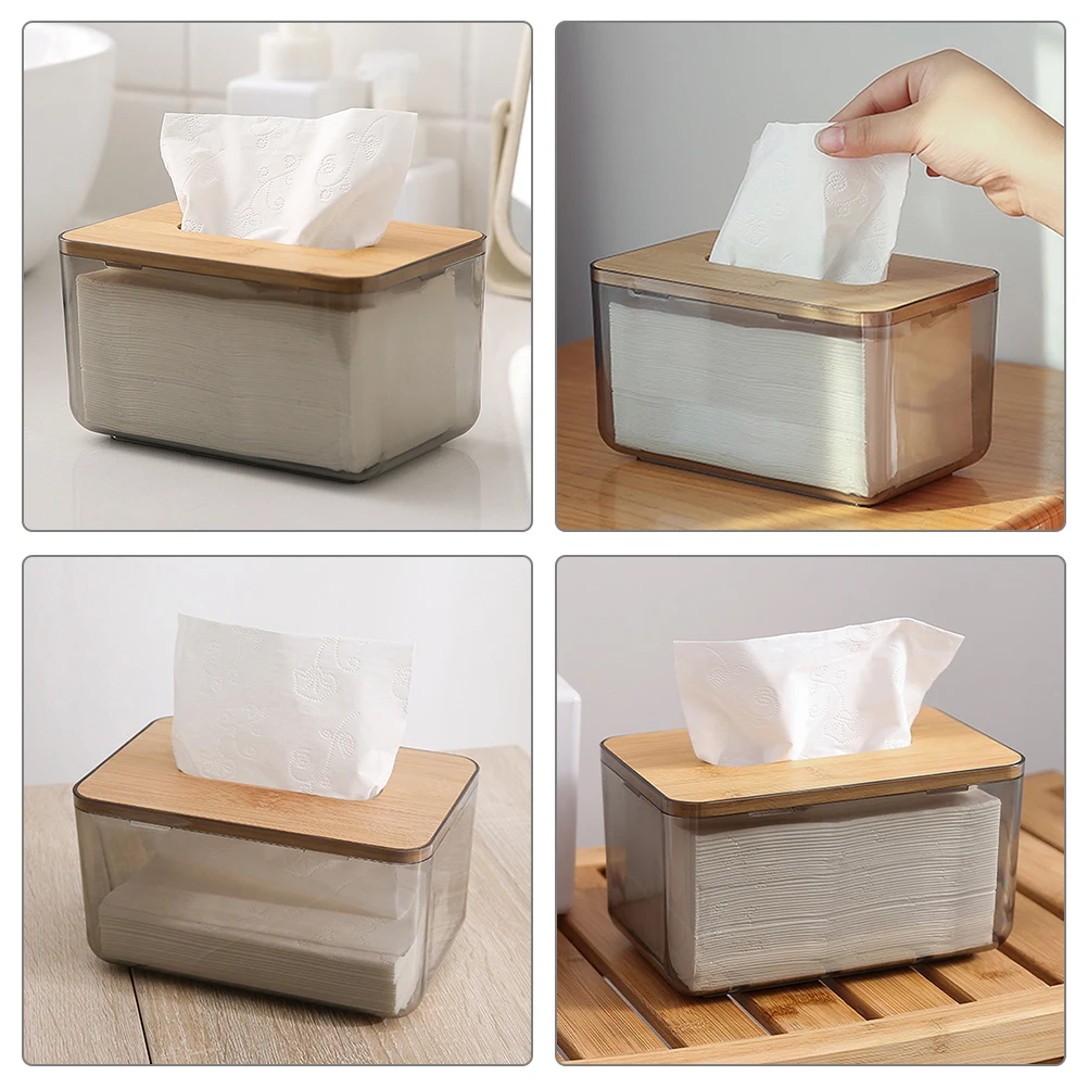 

Vintage Wooden Napkin Holder Rectangular Tissue Box Desktop Organizer For Living Room Bedroom Hotel Luxury Paper Towel Container