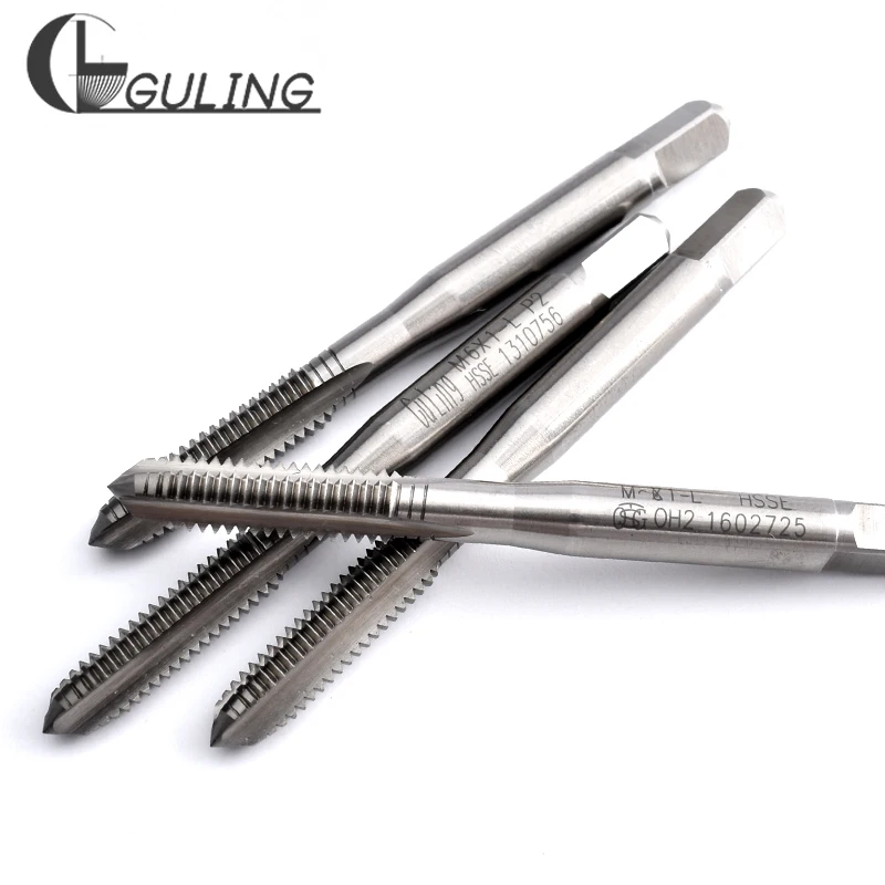 GULING 1 قطعة HSSE-M35 JIS معيار بدون طلاء اليد اليسرى مستقيم مخدد اليد الحنفية M2 M3 M4 M5 M6 - M12 آلة الموضوع الصنابير