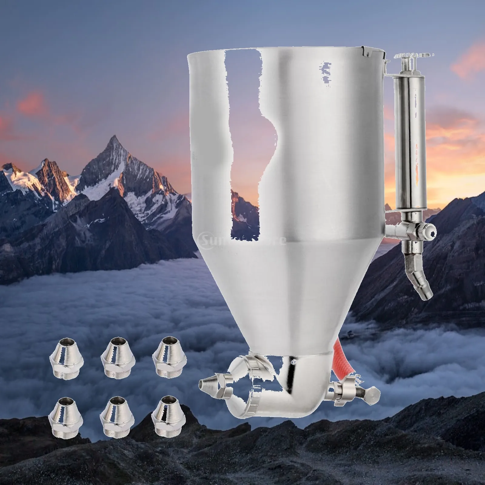Cement Mortar Sprayer Professional with 6 Nozzle Construction Tool Air Hopper Spray Tool Wall Texture Sprayer for DIY Making