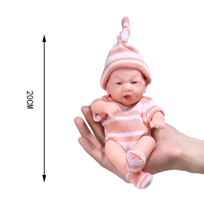 20CM Full Body Silicone Baby Doll Lifelike Reborn Doll Cute Mini Reborn Dolls for Girls Reborn Doll Toys Gift For Kids Toy