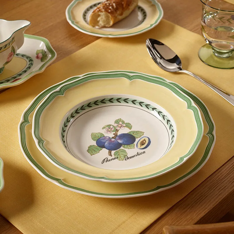 French Garden Classic European Dishes and Plates Porcelain Dopamine Cutlery