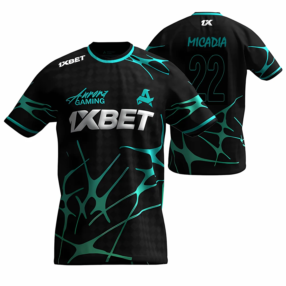 CS2 Summer Training Jersey Esports Club Aurora Gaming 2025 Uniform CSGO Player Custom T-shirt Sports Breathable O Neck Boys Tees image 3
