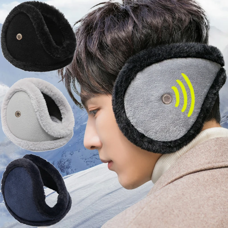 Winter Men Warm Fur Earmuffs Thicken Fur Ear Cover with Receiver Women Windproof Ear Muffs Warm Headphones Ear Cover Accessories