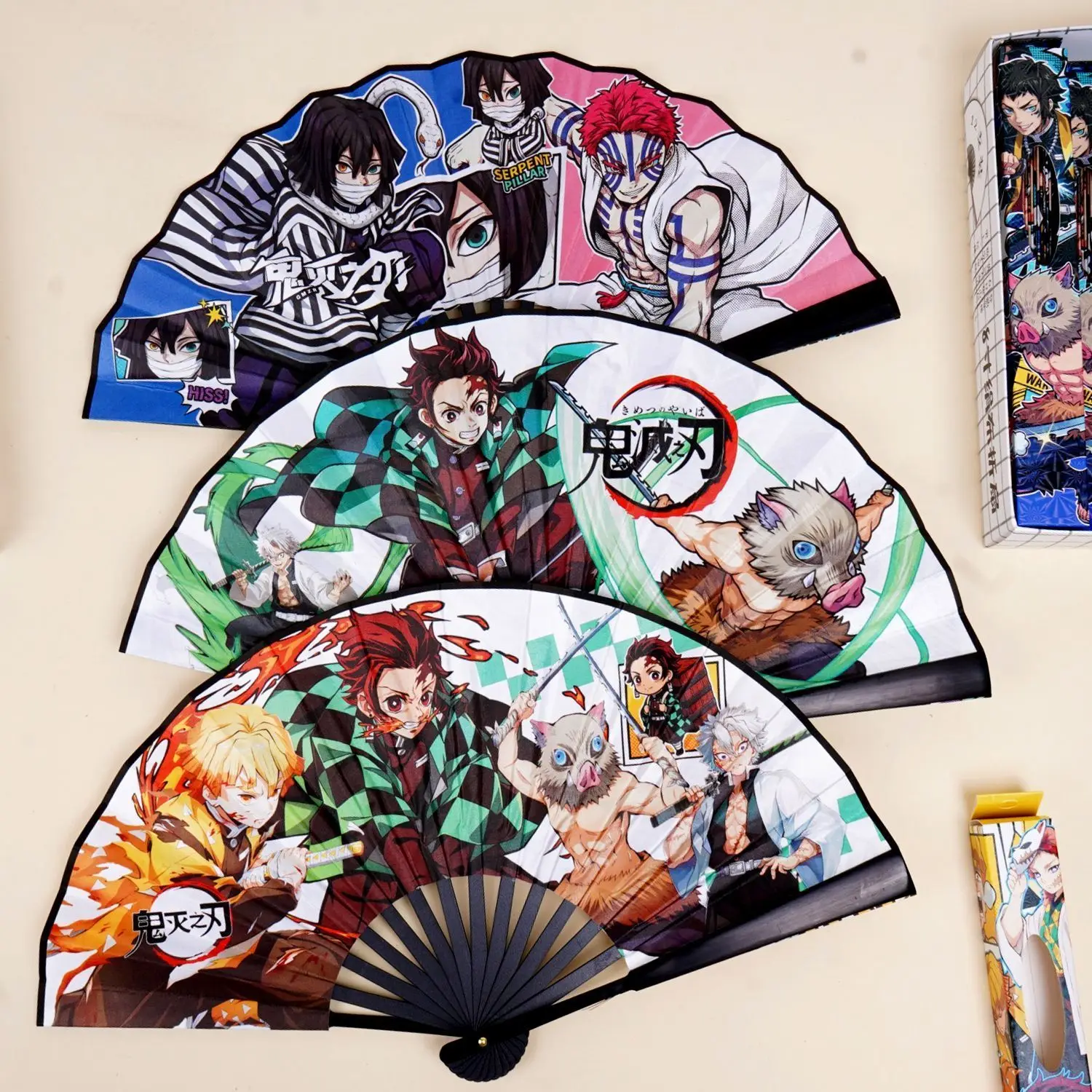 Abanico plegable de verano de Demon Slayer, Kanjiro, mi esposa Sayuri, Tineko, Daigoro Yoshinori, abanico para soplar el viento, accesorio.