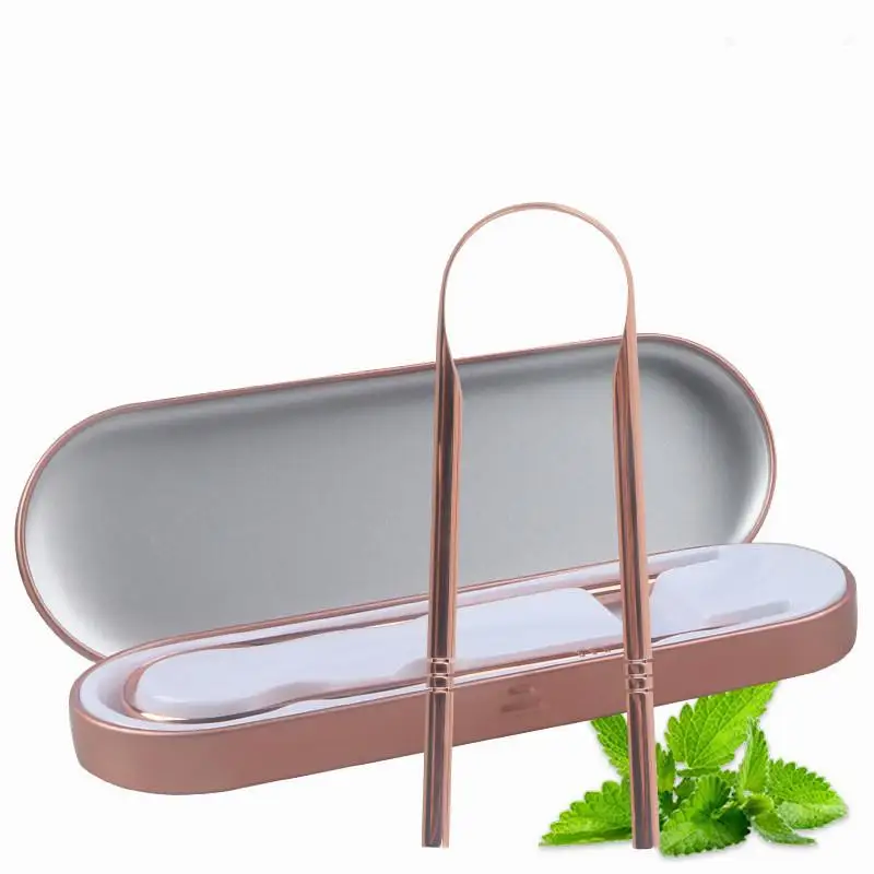 

Скребок для языка из нержавеющей стали, чистка свежего дыхания, зубная щетка для языка с покрытием, гигиена полости рта, U-образный металлический скребок для языка