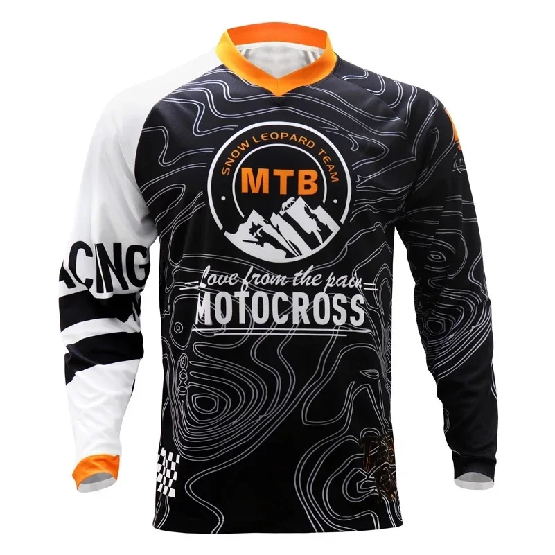 Road sports summer downhill mountain bike long-sleeved moisture-wicking men's cycling shirt