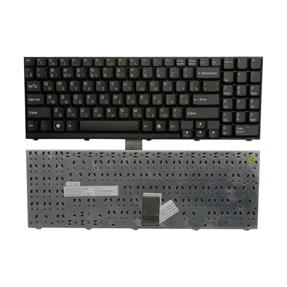 

Laptop Keyboard For CLEVO D900 MP-03753SU-4305L 6-80-D90C0-280-1 Russian RU Black New