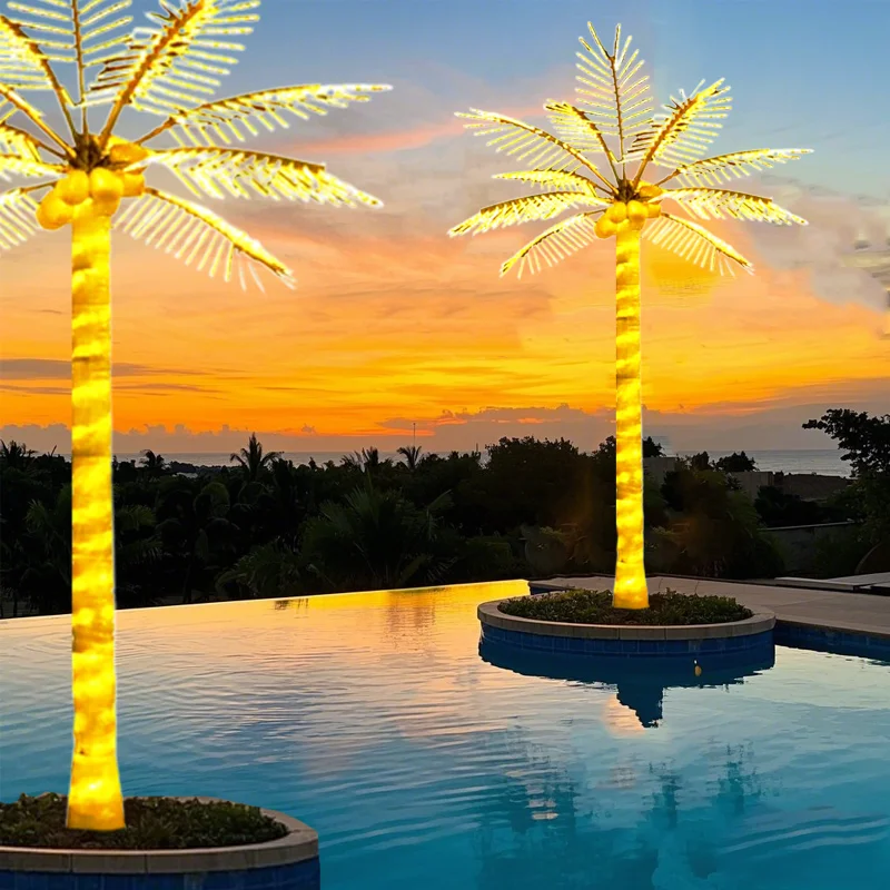 

Outdoor landscape coconut tree lamp waterproof IP66 RGB holiday party decorative lighting coconut tree lamp