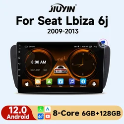 JIUYIN Carplay Android Radio for Seat Ibiza 6j 2009-2013 2010 AI Voice 4G Car Multimedia GPS 2din autoradio