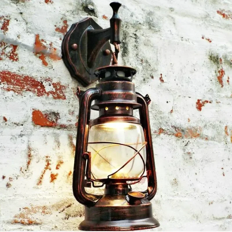 

Retro Wall Lamp Vintage Glass European Kerosene Lamps Beside Light For Bar Coffee Shop Bathroom Home Led Lights