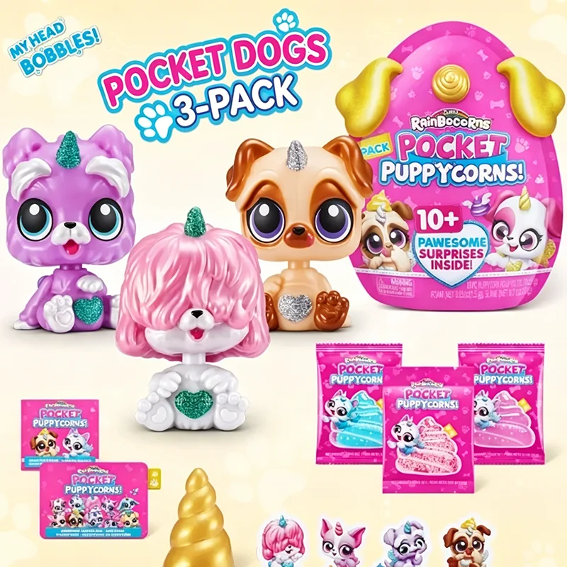 

Zuru Rainocorns Surprise Pocket Puppy Corn Unicorn Mystery Blind Box Swinging Doll Mini Brand Toy Desktop Ornament Gift