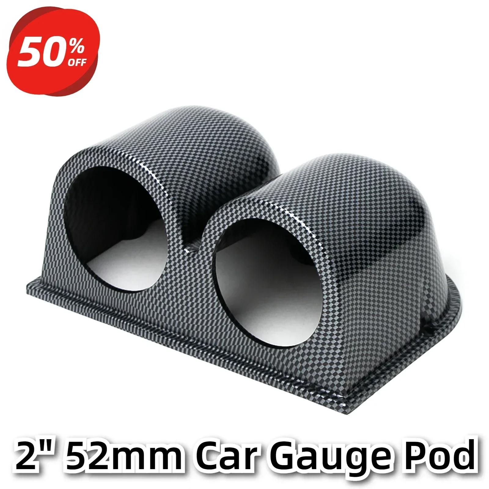 

Universal Car Gauge Holder Carbon Fiber Style Dual Gauge Pod Car Gauge Pod for Left Right Drive Car for 2 Inch 52mm Gauges