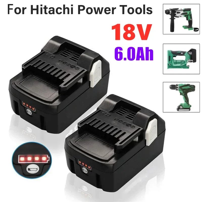 

High Capacity 6000mAh 18V Lithium Replacement Battery for Hitachi Power Tools BSL1830 BSL1840 DSL18DSAL BSL1815X