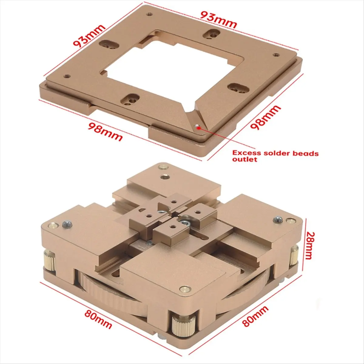 ABNQ Aluminium Alloy BGA Reballing Station Kit 90x90mm BGA Reballing Station with 10/PCS BGA Universal Stencil Solder Balls