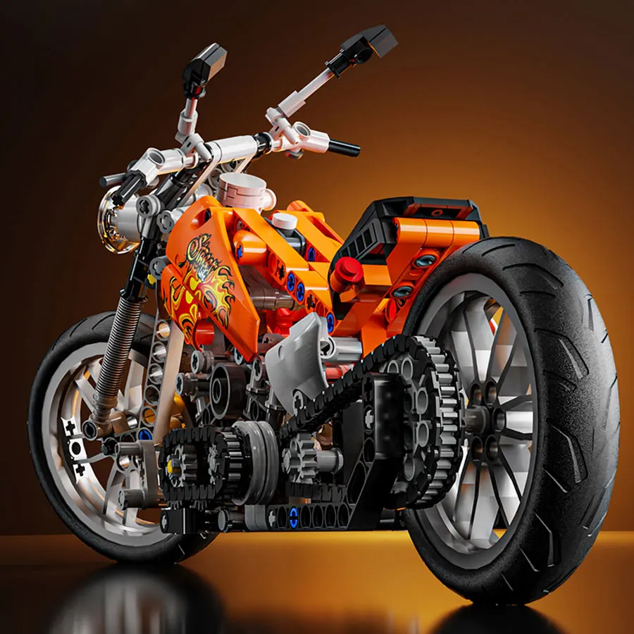 436 pezzi di blocchi di costruzione giocattolo modello di motocicletta assemblaggio set di mattoni giocattoli educativi decorazione del desktop regali di compleanno di Natale