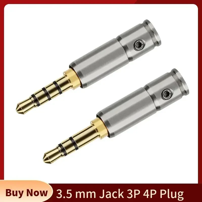 Headphone Plug 3.5 mm Jack 3 4 Pole Consumer Electronics 38mm Length 3.5mm Audio Conector For 4.2mm Earphone Wire Connector