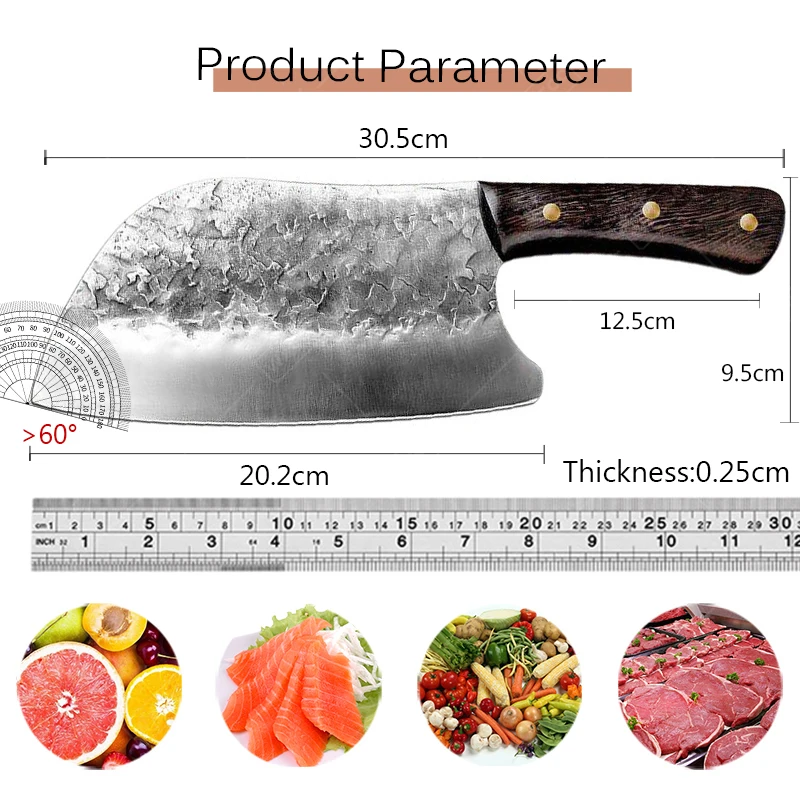 Professional Kitchen Knives Handmade Forged Chinese Knife Kitchen Slicing Meat Bone Traditional Kitchen Knives and Accessories