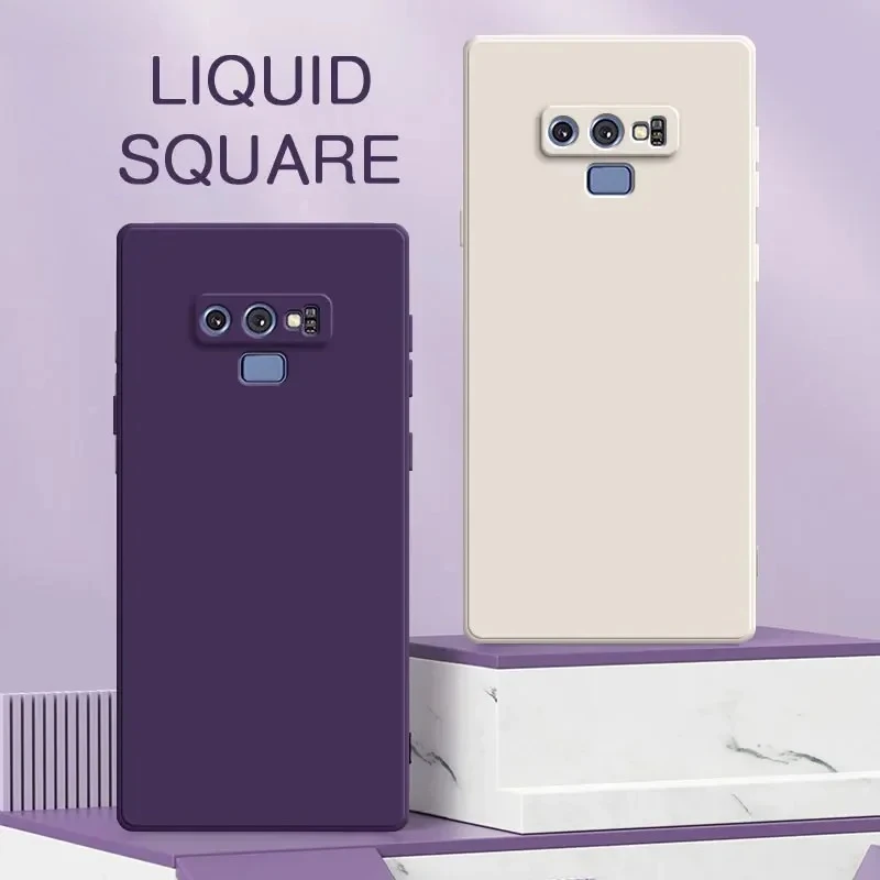 Funda de silicona líquida Original para Samsung Galaxy Note 9, Protector de lente, funda de teléfono suave a prueba de golpes para SamsungNote9 Note9