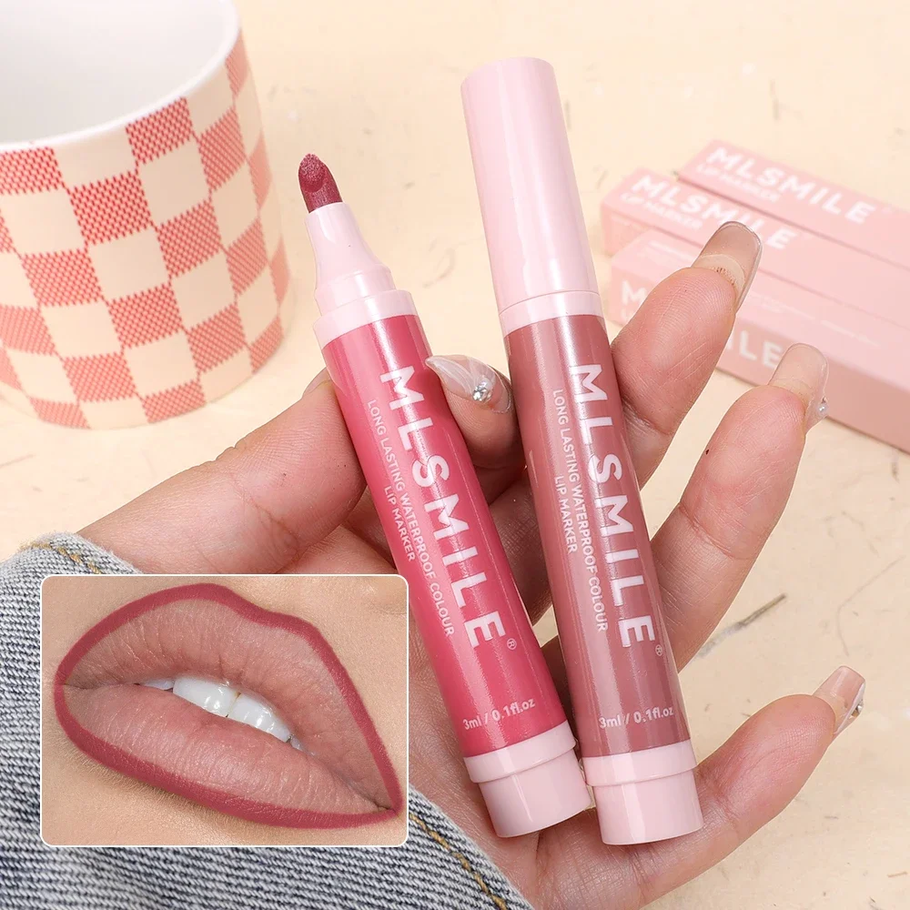 Liquid Lipstick Pen Waterproof Lip Liner Matte Velvet Lip Gloss Lasting Lips Makeup Non-Stick Cup Hydrating Lip Pigment Cosmetic