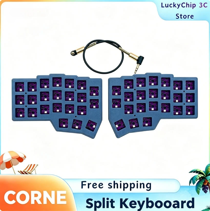 Corne V4 Split Keyboard Ki Hot Swap RGB Ergonomic Mechanical Keyboard Choc V1/V2 Low Profile Aluminium Base Support QMK/VIAL