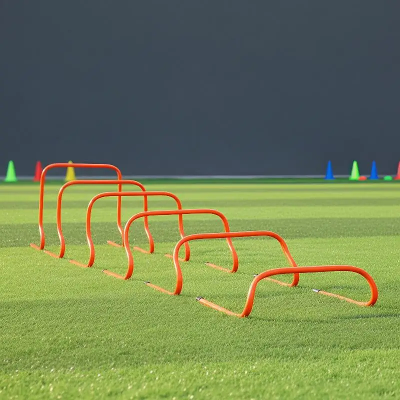 Bright Orange Agility Training Hurdles Flexible Durable PVC Non Slip Feet for Soccer School PE Training Classes