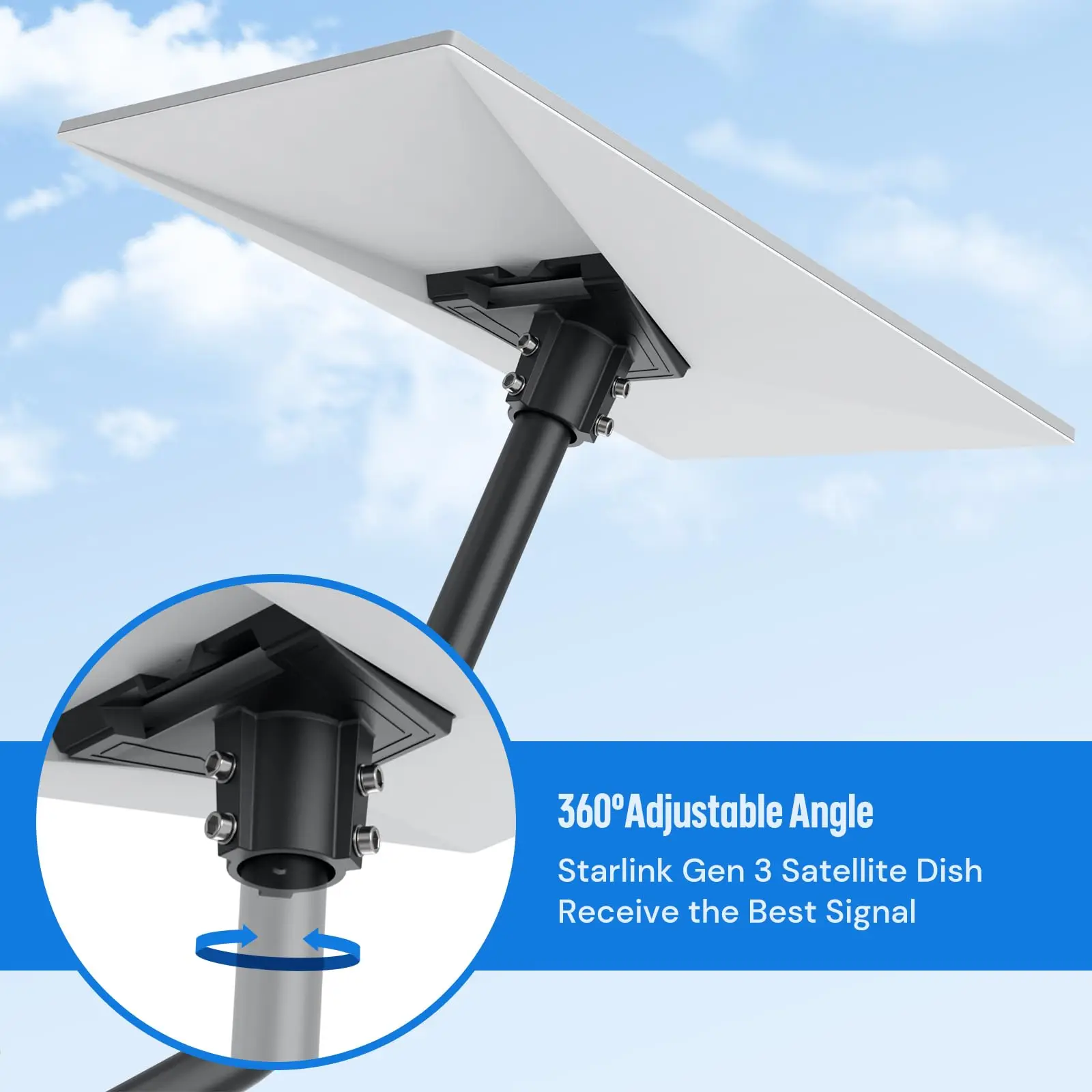 محول الأنابيب ل Starlink Gen 3 سقف القطب جبل جدار حامل مجموعة تركيب مستديرة الملحقات ل Starlink Gen3 V3 القياسية طبق