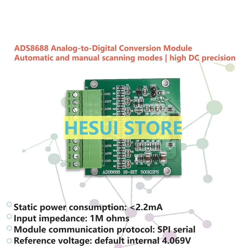 ADS8688 AD16-bit 500kSPS single/bipolar input 8-channel SAR/ADC data acquisition module