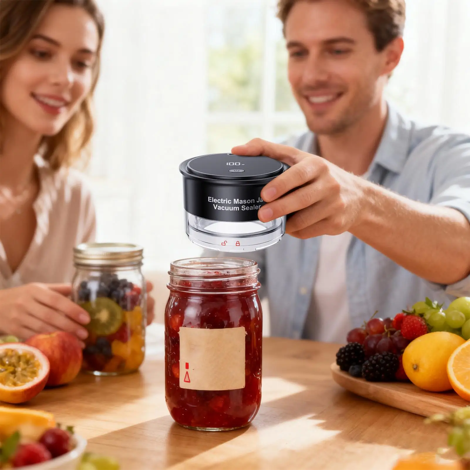 

Электрический вакуумный упаковщик банок, светодиодный цифровой дисплей, электрическое запечатывающее устройство, вакуумный упаковщик для консервированных банок для сухих продуктов питания, круп для дома