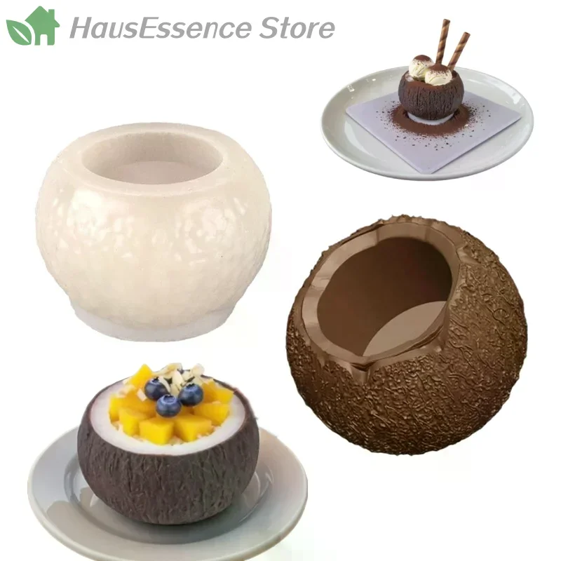 ※3D Simulation Coconut Silicone Mold DIY Mousse Cake Dessert Chocolate Baking Mould Aromatherapy Candle Gypsum Mould Soap