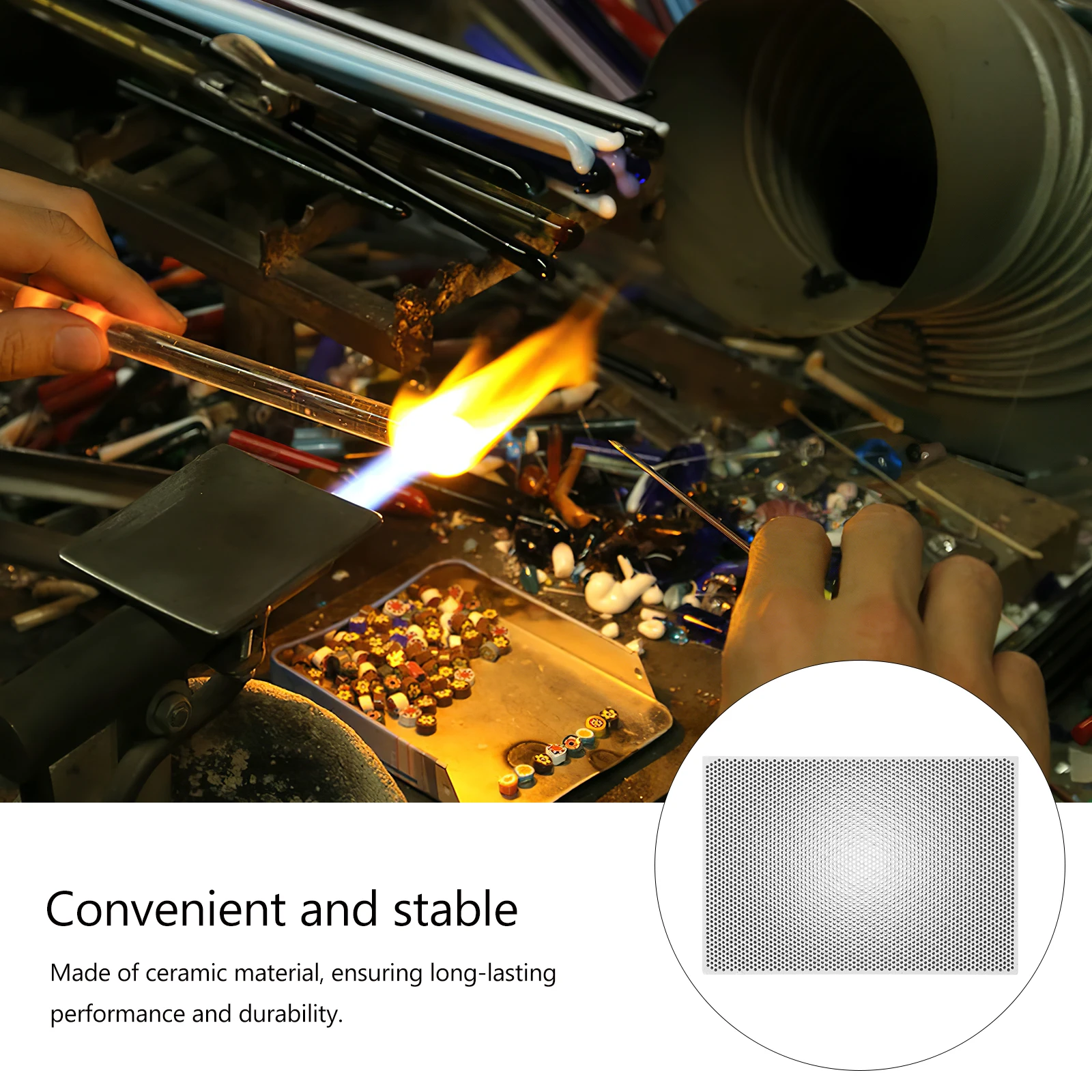 

Ceramic Jewelry Soldering Panel High Temperature Resistant Durable Honeycomb Structure Insulated Workbench Protection Soldering