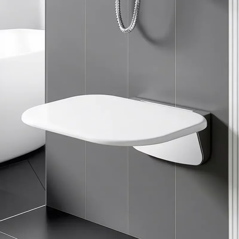 Simple modern simple plastic folding shower stool non-slip surface wall-mounted suitable for entrance bathroom use suitable