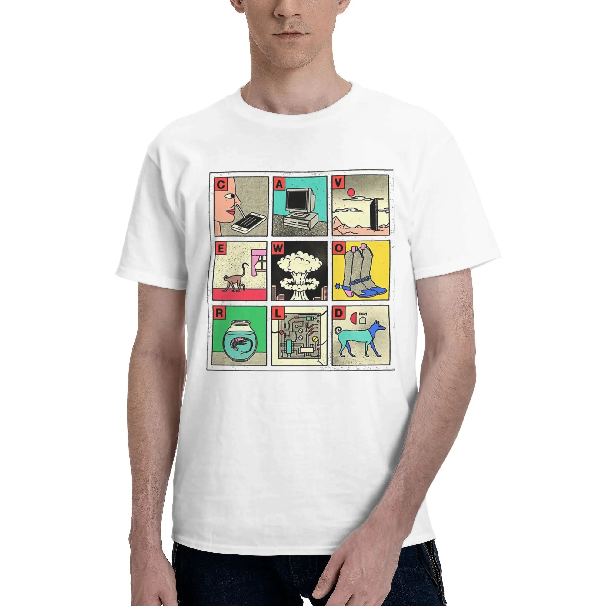 

Caveworld Viagra Boys T-Shirt Summer 100 Cotton T-Shirts For Man Harajuku Custom Logo Tshirt Short Sleeve Y2K Basic Tees
