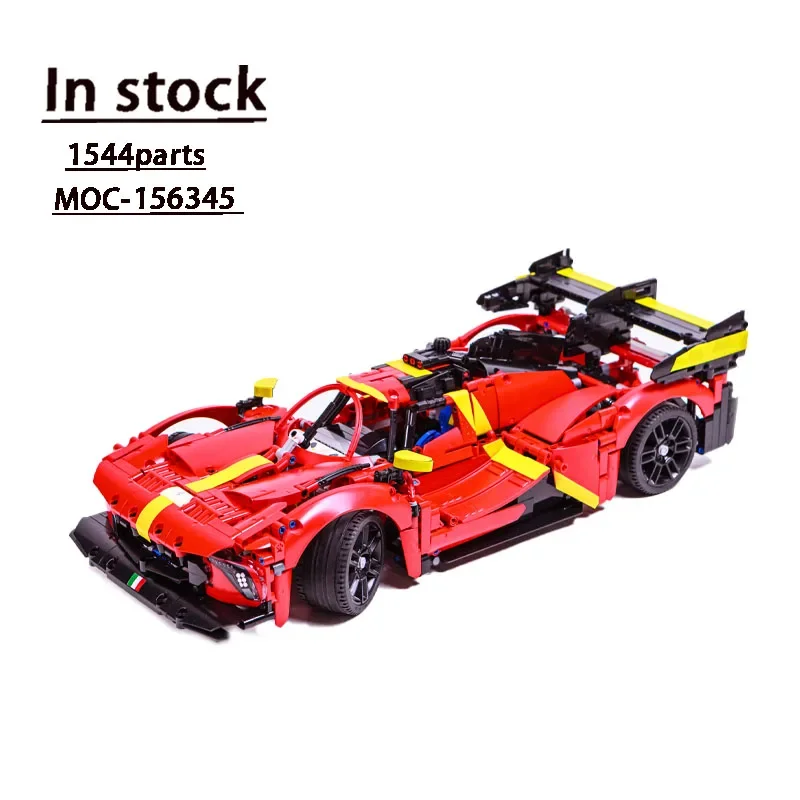 

MOC- 156345 Новый 499P Hypercar в сборе, сшитые строительные блоки, модель 1544, детали автомобиля, строительные блоки, детская игрушка на день рождения, подарок