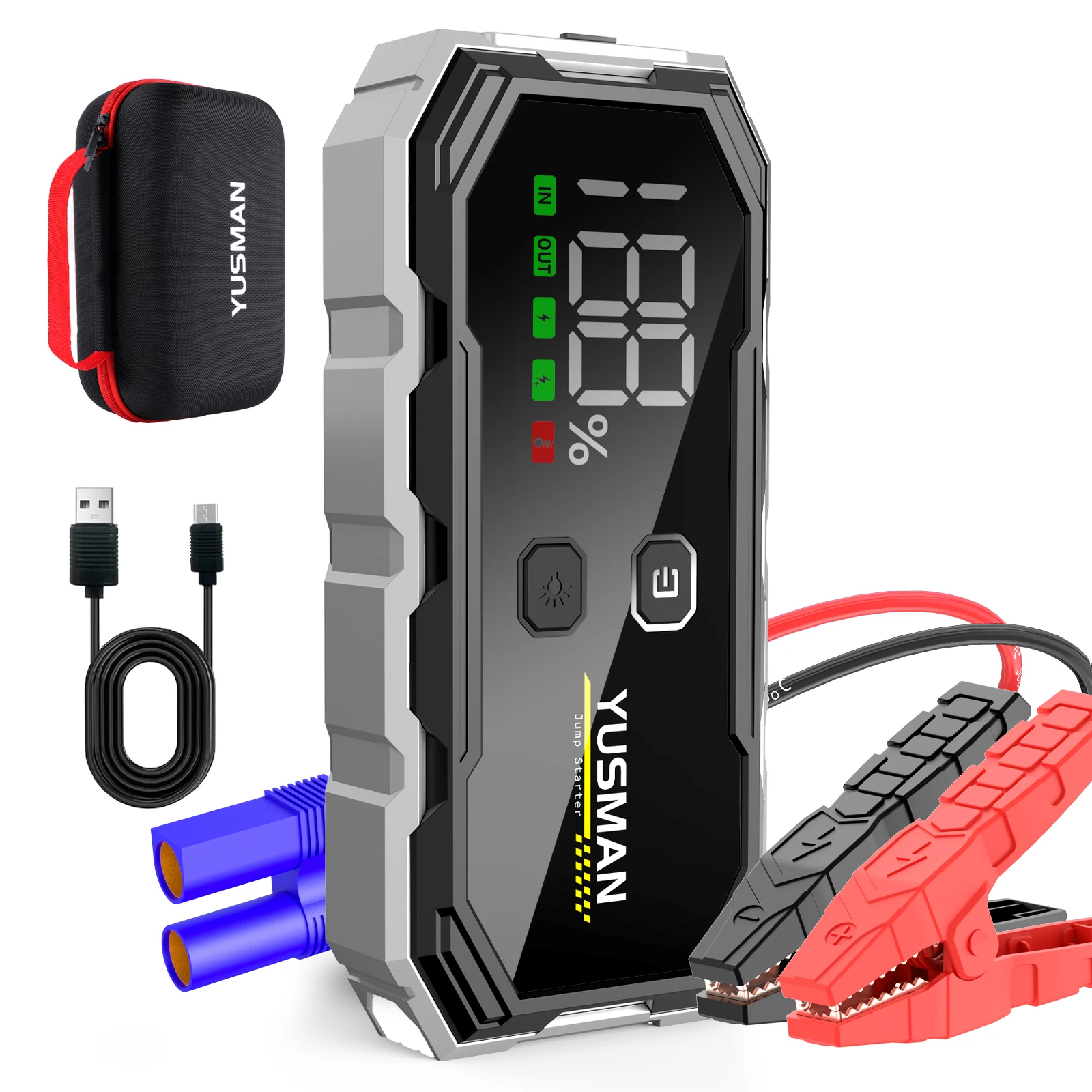 Car Jump Starter 3000A Peak Car Battery Charger Power Bank 12V Jumper Box Jumper Battery Pack with LCD Screen