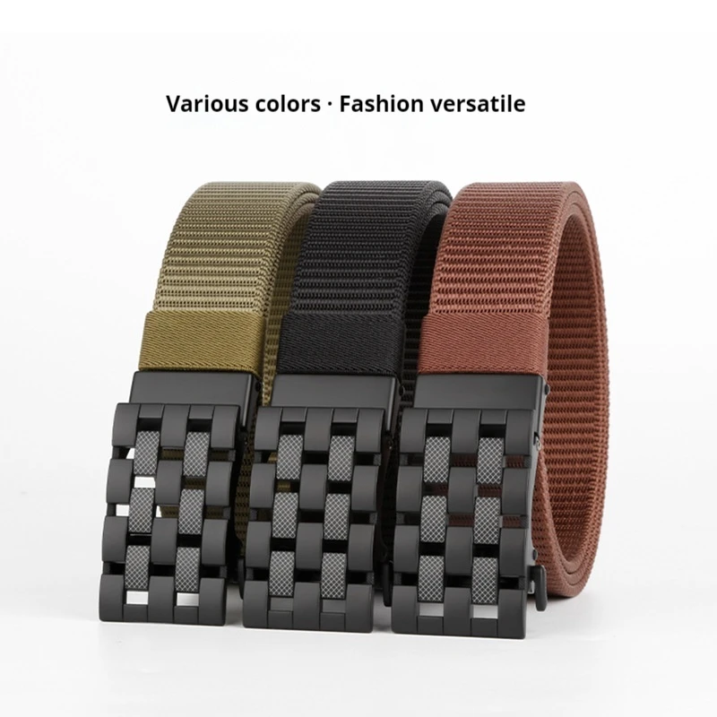 

Men's belt canvas breathable pants belt automatic buckle business versatile casual trend men's belt