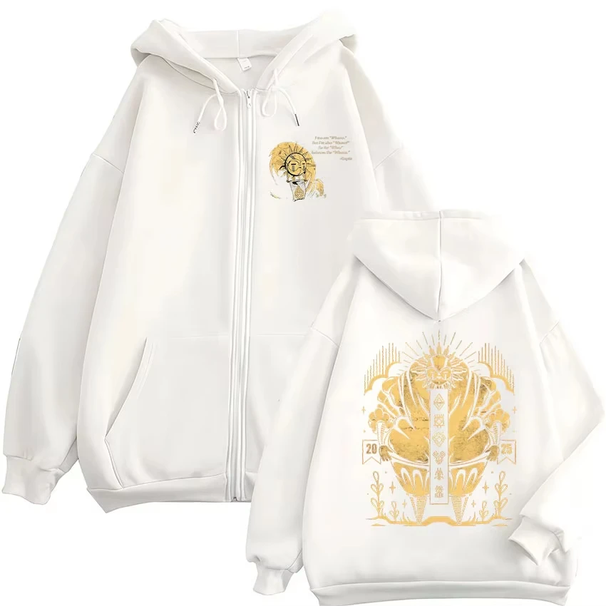 Esquie Clair Obscur Expedition 33 لعبة سترة هودي الرجال النساء خمر الجمالية زمم البلوز فضفاض المتضخم سستة هوديس